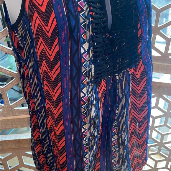 Anthropologie Meadow Rue Aztec Print Scoop neck top size Small - Picture 4 of 9